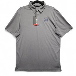 Travis Mathew Coto Performance Polo Shirt Men M Quiet Shade Logo READ NEW w/ Tag